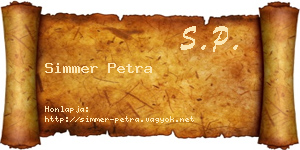 Simmer Petra névjegykártya
