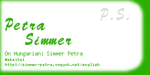 petra simmer business card